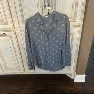 Hinge Gray Polka Dot button-down Shirt